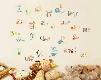 Alphabet Letters in Animals Vinyl Wall Decals Nursery Sticker Alphabet Letters in Animals Vinyl Wall Decals Nursery Sticker